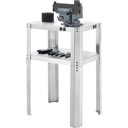 GLOBAL INDUSTRIAL Adjustable Height Machine Stand, 430 Stainless Steel, 24Wx18Dx30-36H 254842SS
